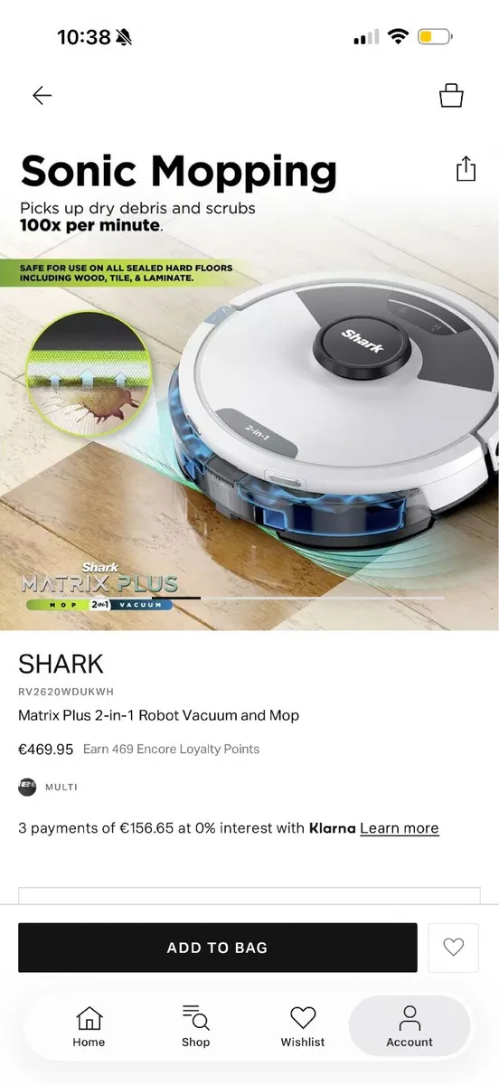 Shark 2in1 Hoover and mop - Image 3