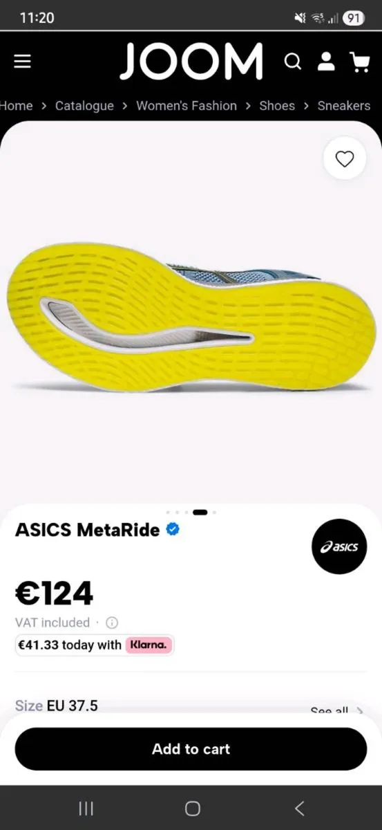 ASICS META RIDE WOMANS TRAINERS SIZE 5 - Image 2