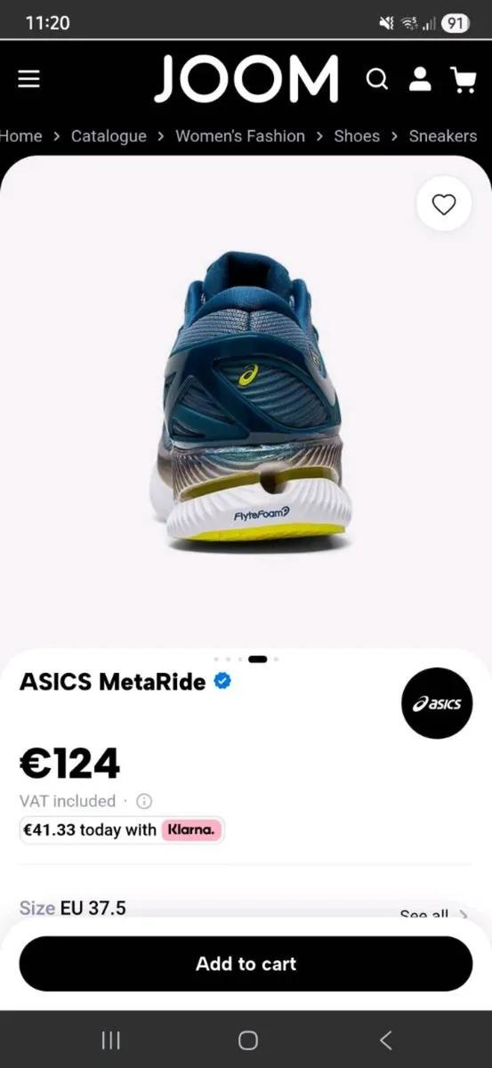 ASICS META RIDE WOMANS TRAINERS SIZE 5 - Image 3