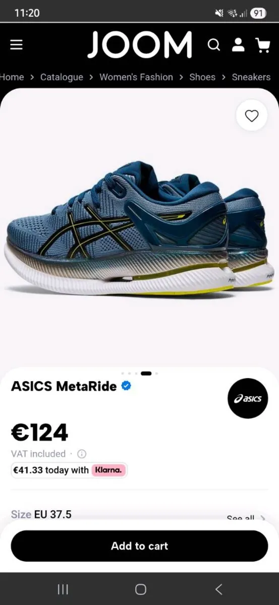 ASICS META RIDE WOMANS TRAINERS SIZE 5 - Image 4