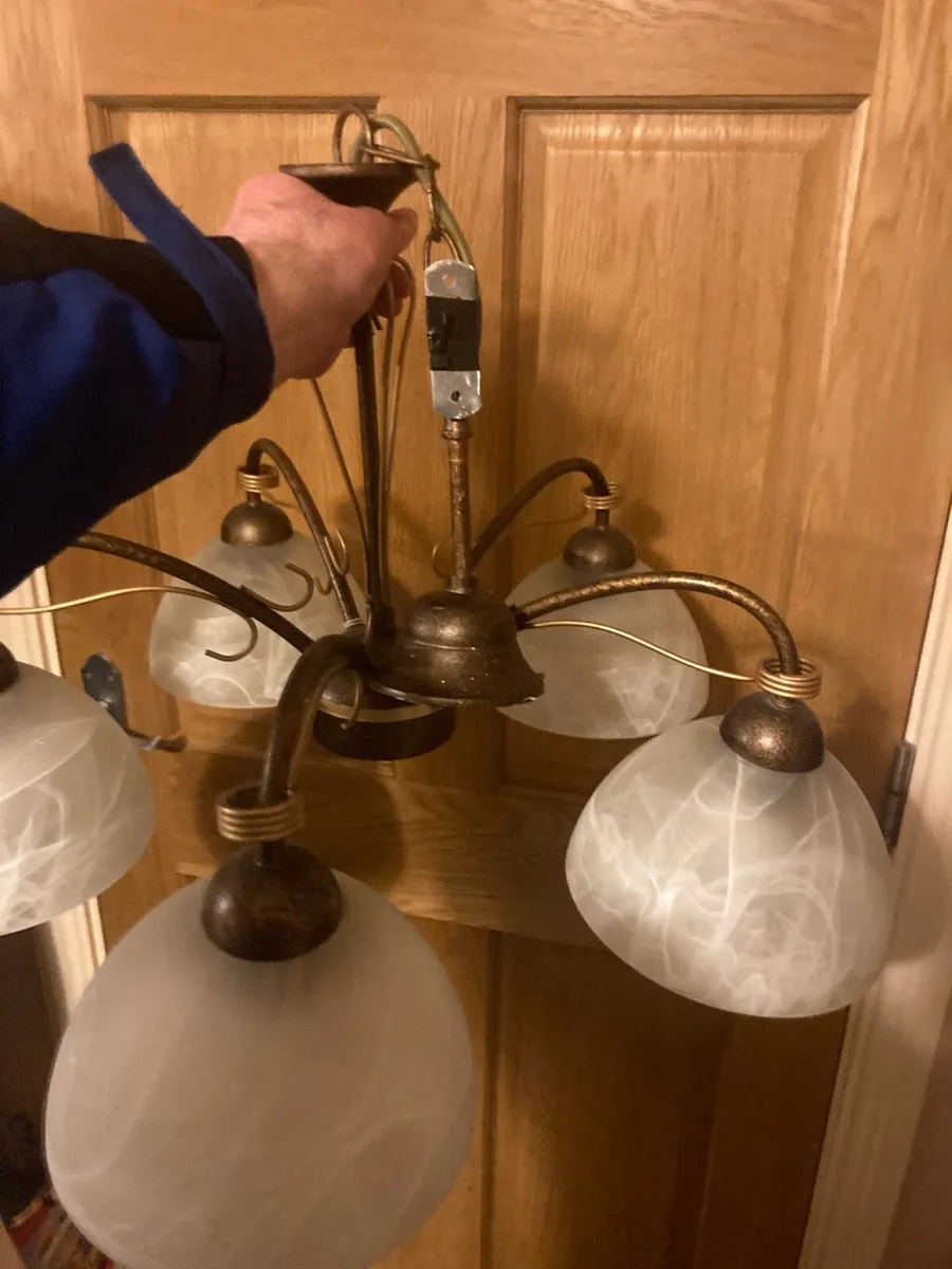 5 globe Celing light fitting postage extra - Image 1