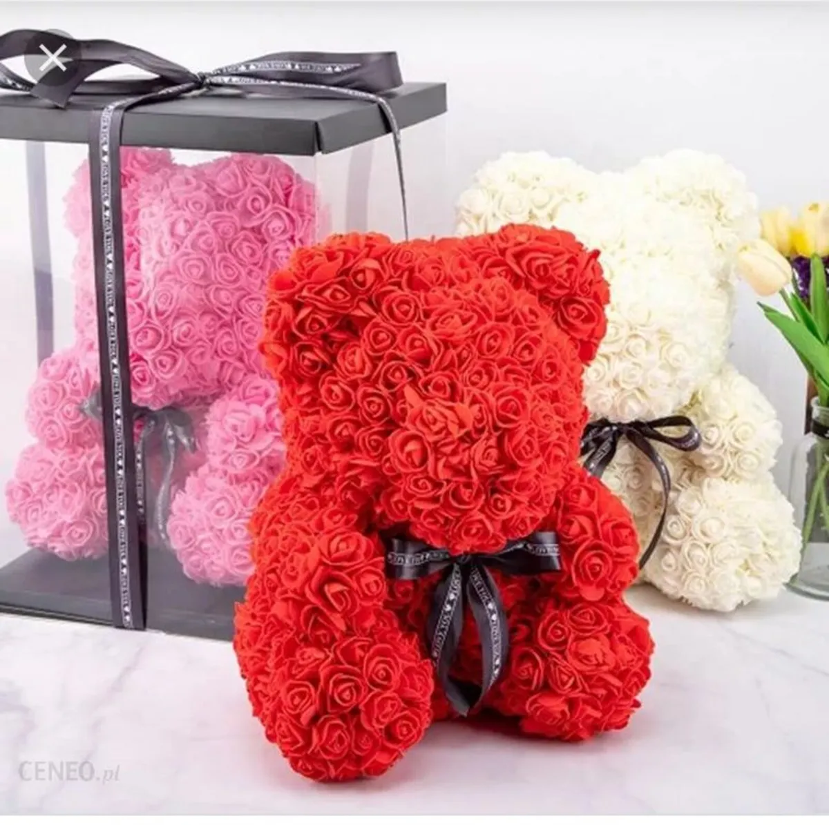 Rose bear 25 cm free packaging - Image 4