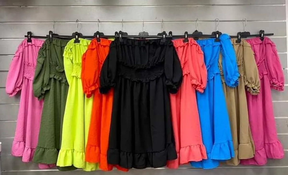 short spanish dress for women khaki/brown,pink - Image 2