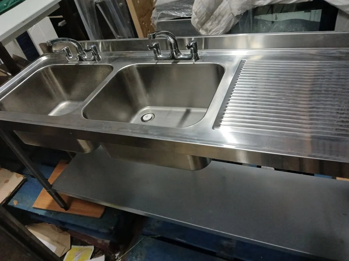 Staneless steel cabbinet double sink unit complete - Image 3