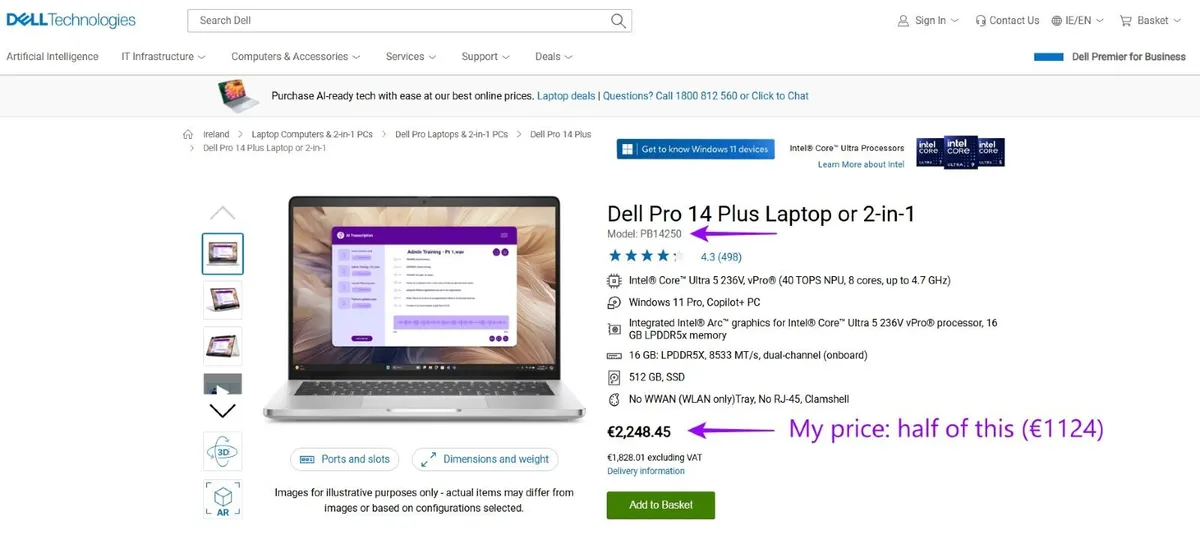14" Dell business laptop, NEW, 3 years warranty - Image 4