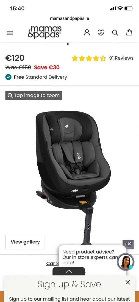 Joie swivel car seat - Image 1