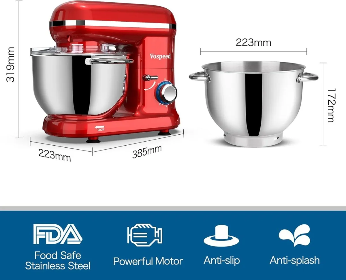 Stand Mixer Food Dough Blender 6.2L Electric Cake - Image 2