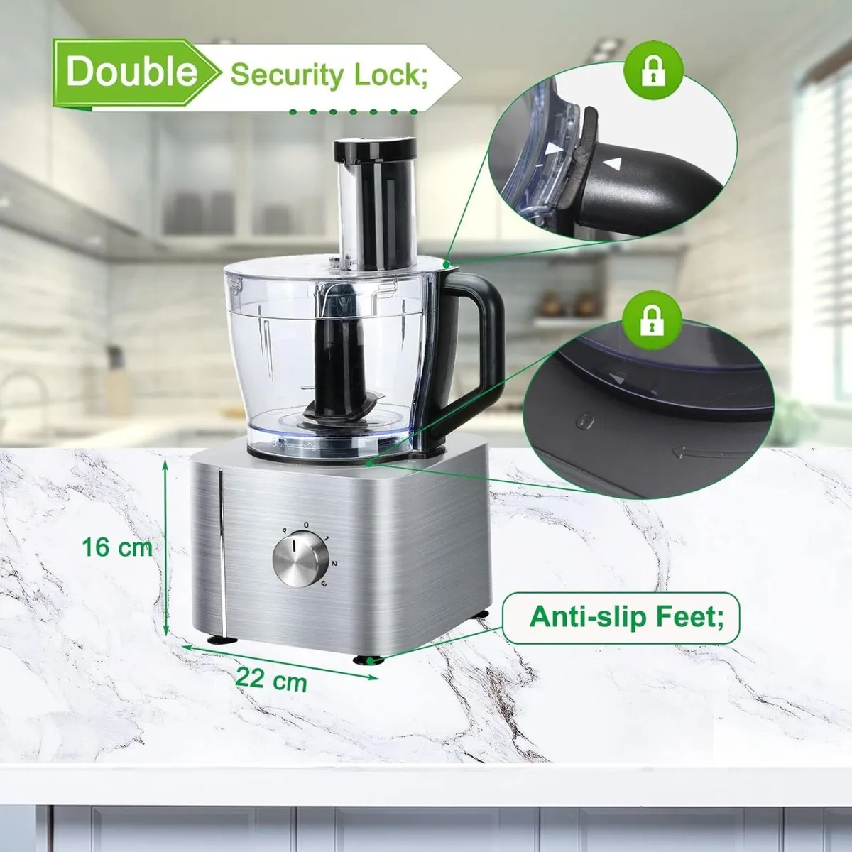 Food Processor 11-in-1 and blender with Chopping - Image 2