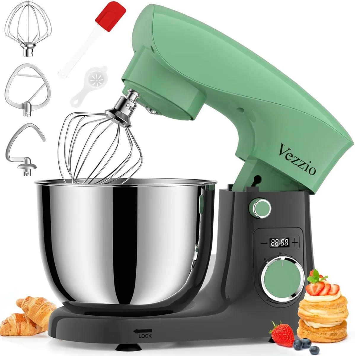 Small Stand Mixer 1500W 10-Speed Food Mixers For - Image 1