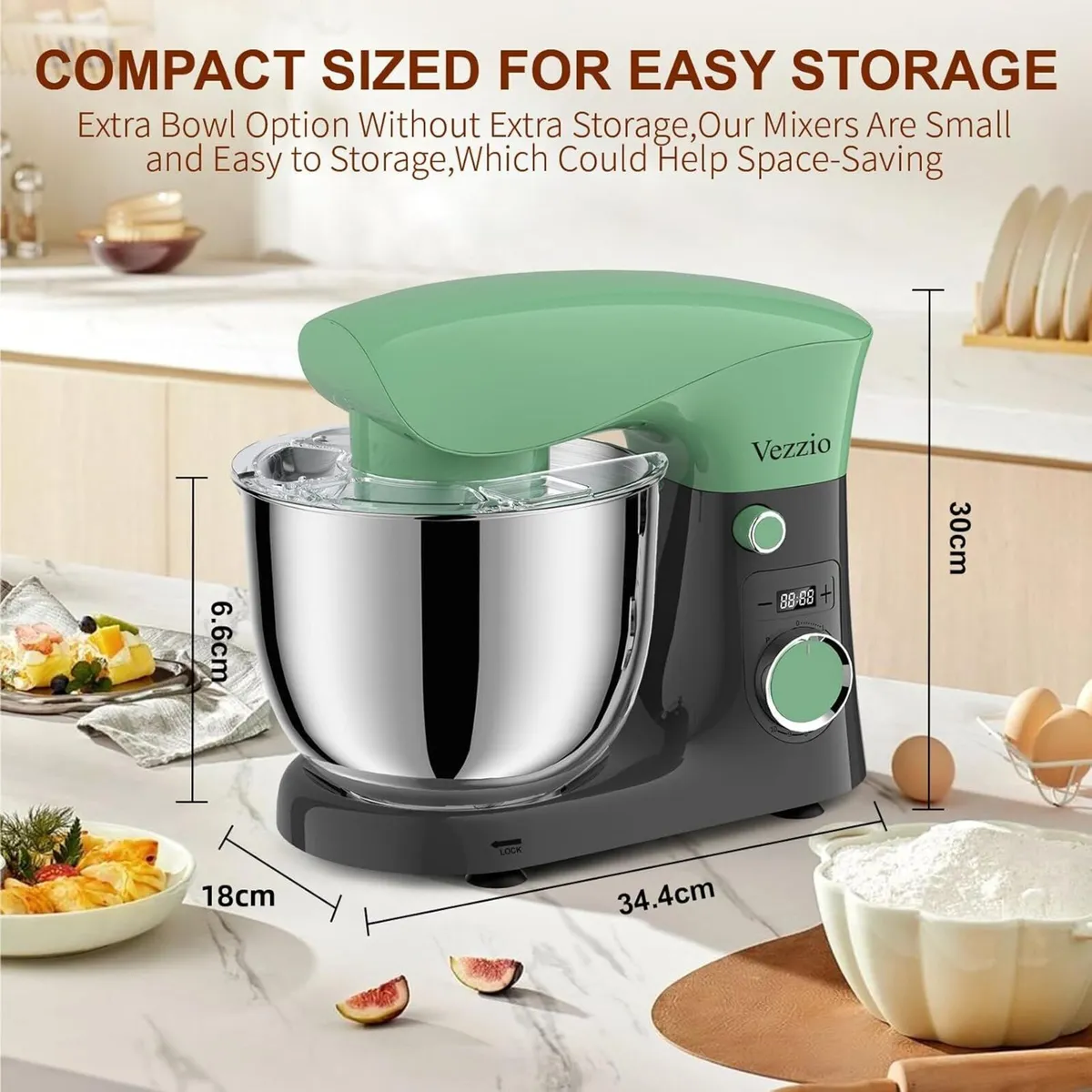 Small Stand Mixer 1500W 10-Speed Food Mixers For - Image 2