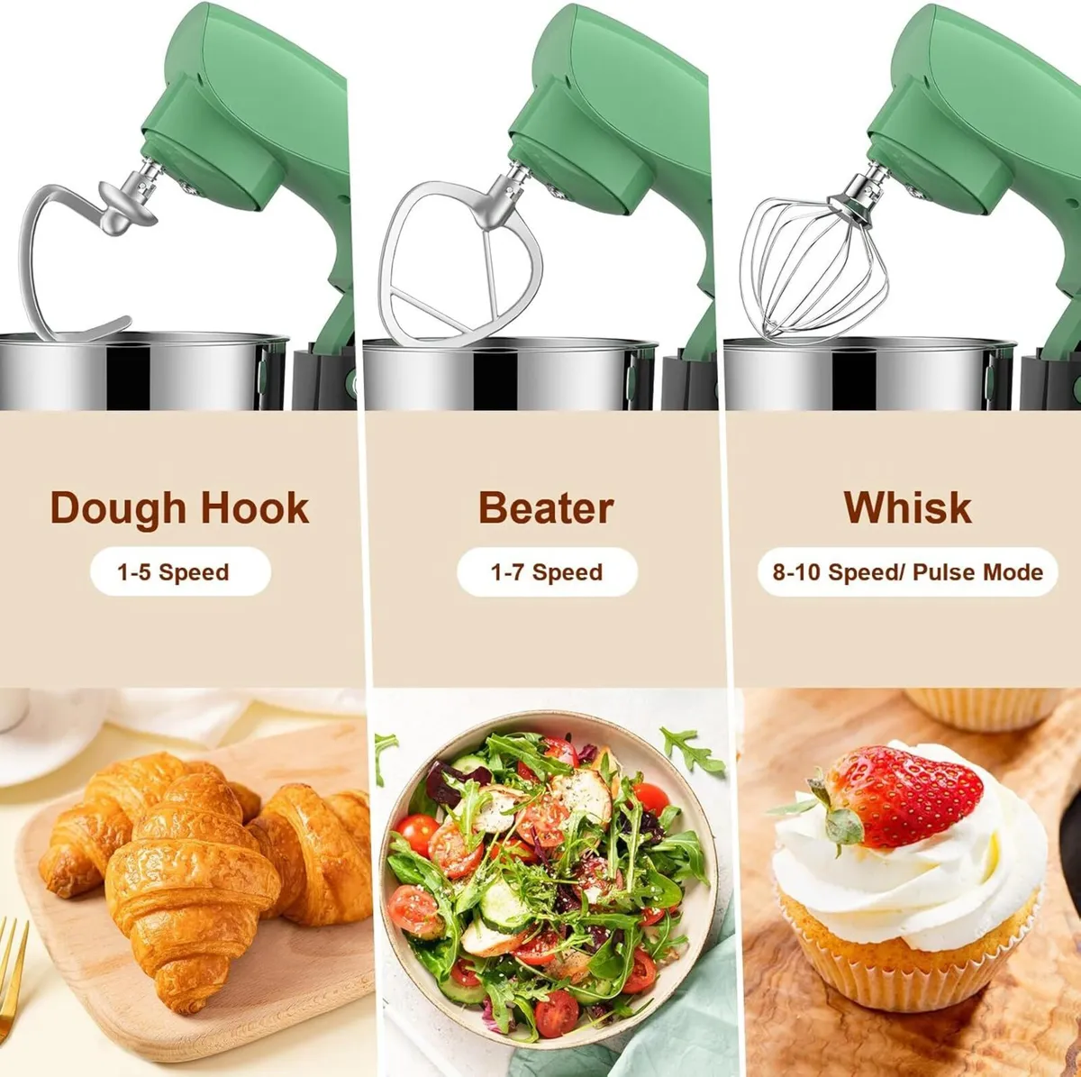 Small Stand Mixer 1500W 10-Speed Food Mixers For - Image 4