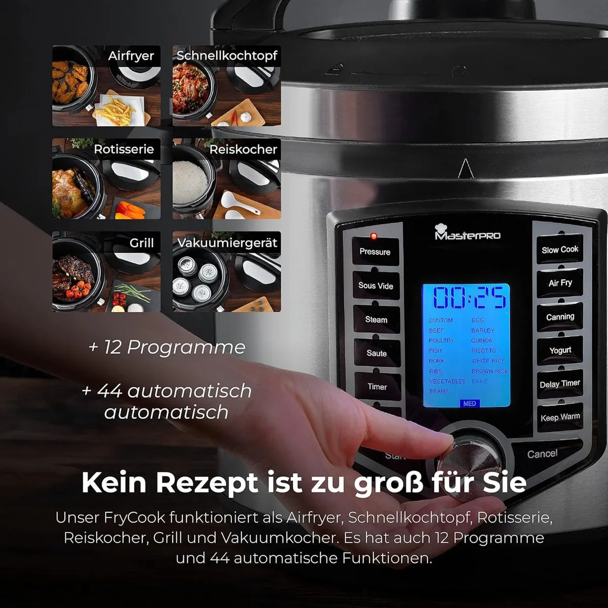 MasterPro FryCook Hot Air Fryer and Pressure - Image 4