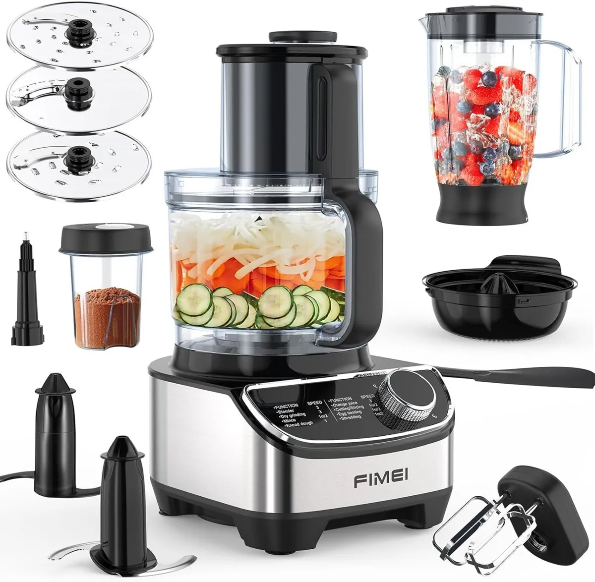 Multifunctional Food Processor 1300W 3 Speeds and - Image 1