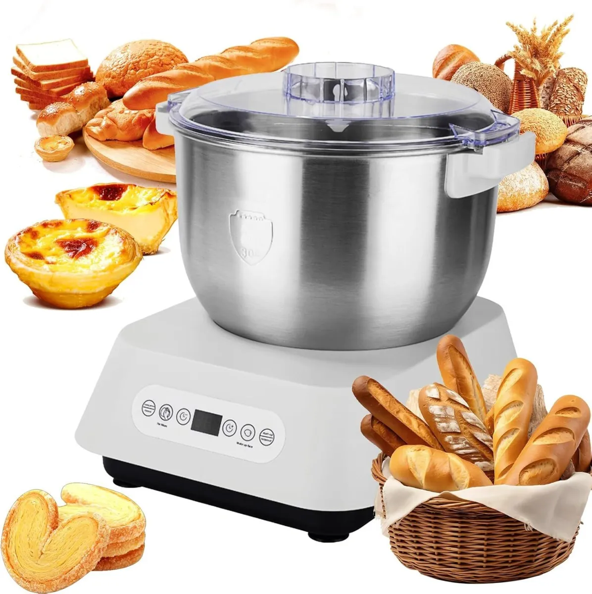 Dough Mixer 7L Stainless Steel with Thermostatic - Image 1