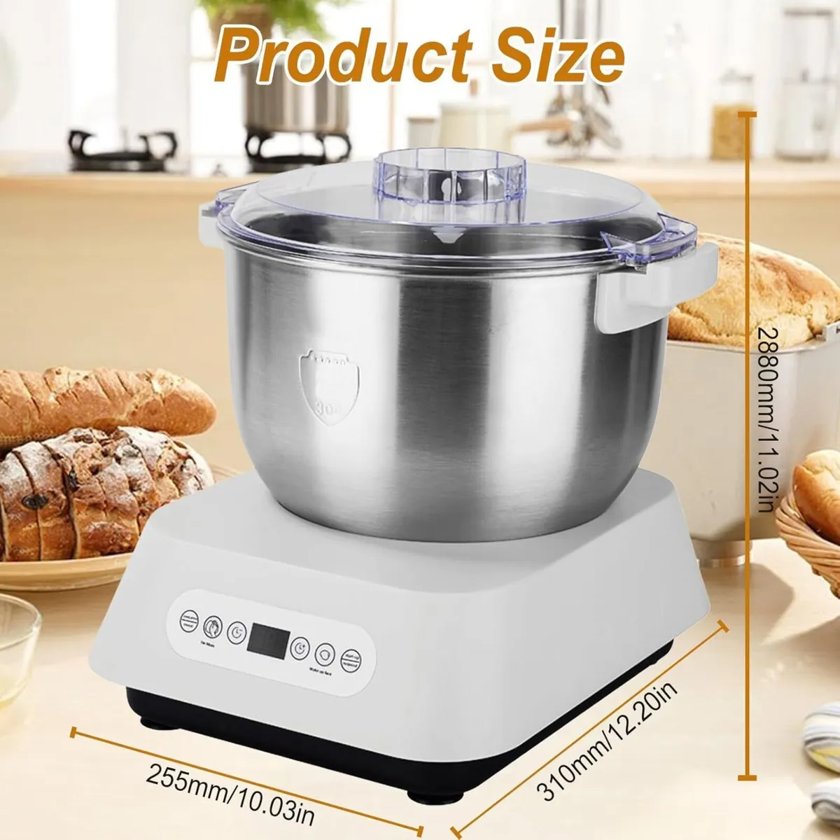 Dough Mixer 7L Stainless Steel with Thermostatic - Image 2