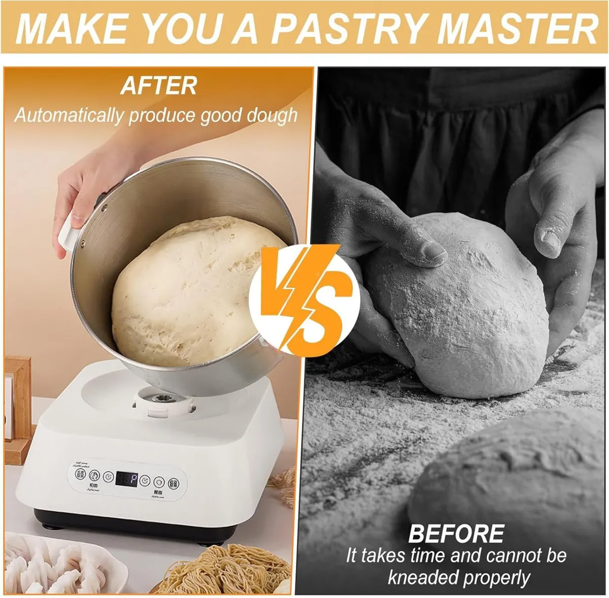 Dough Mixer 7L Stainless Steel with Thermostatic - Image 3