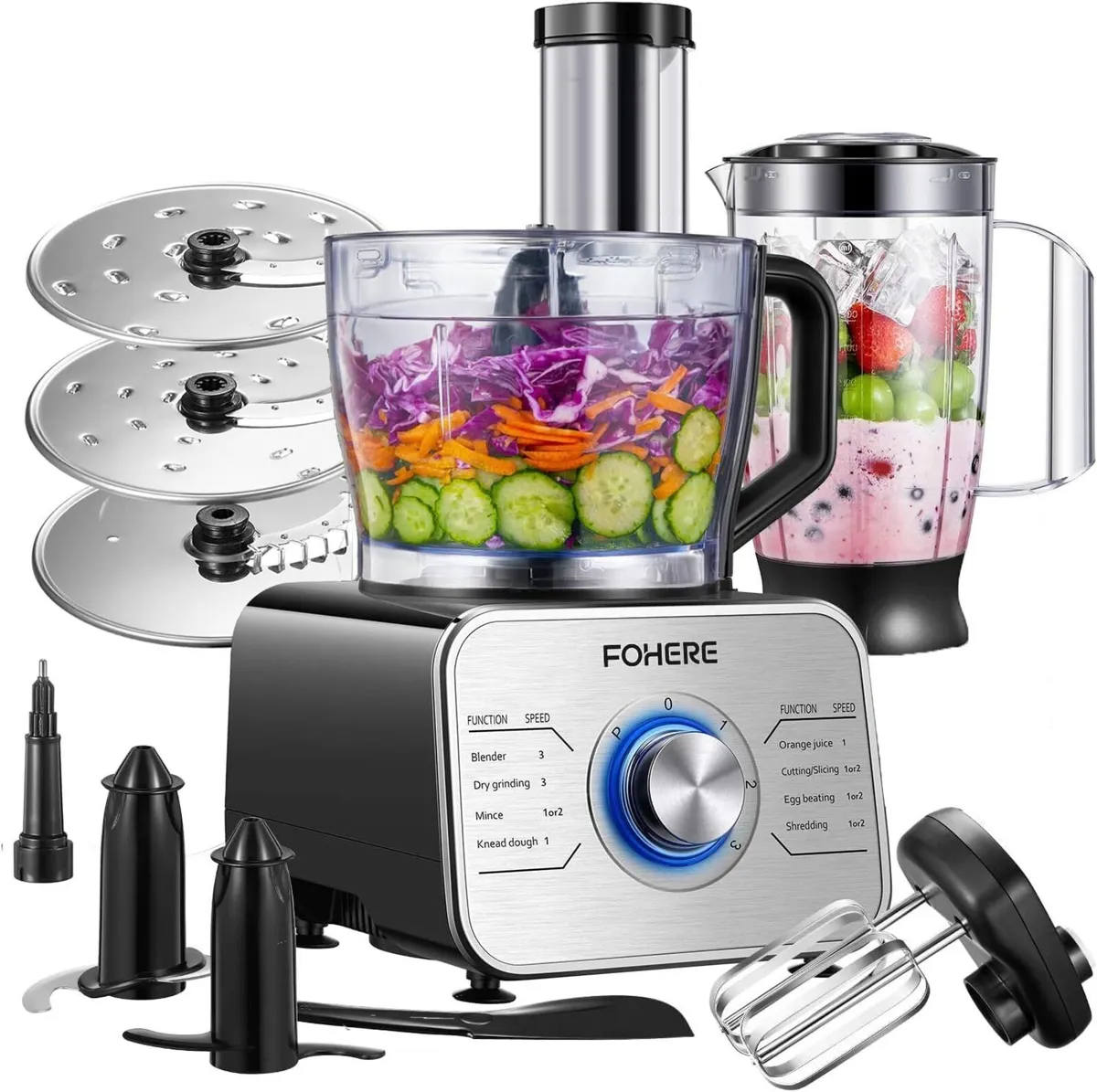 Food Processor Multifunctional 3-Speed and - Image 1