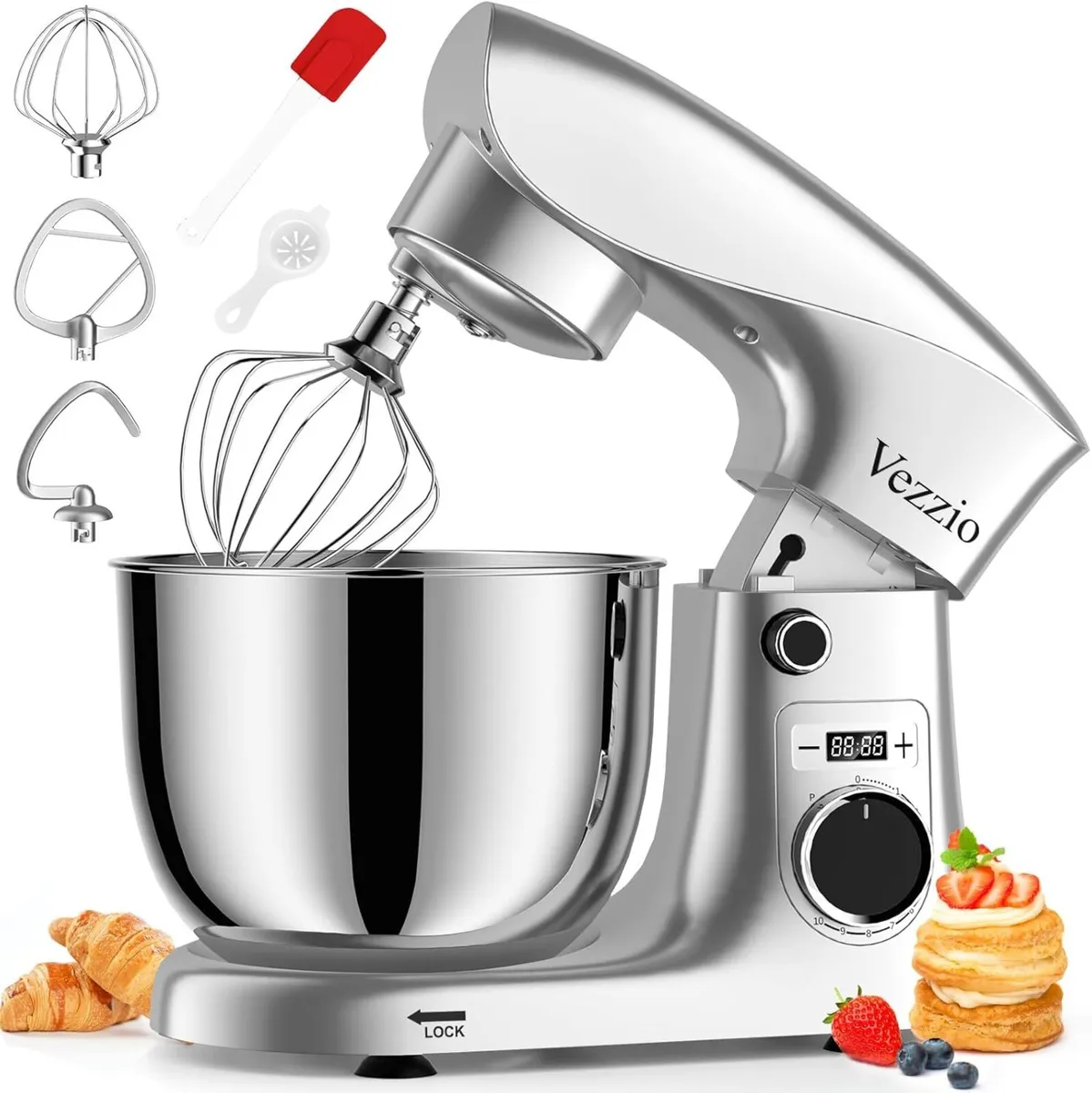Small Stand Mixer 1500W 10-Speed Food Mixers For - Image 1