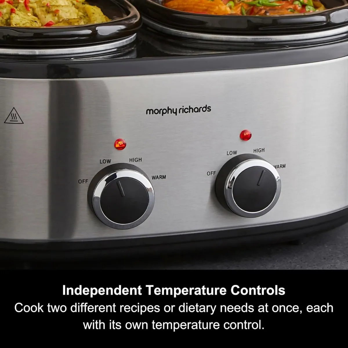 3.8L DuoServe Double Pot Slow Cooker Ceramic Pots - Image 3