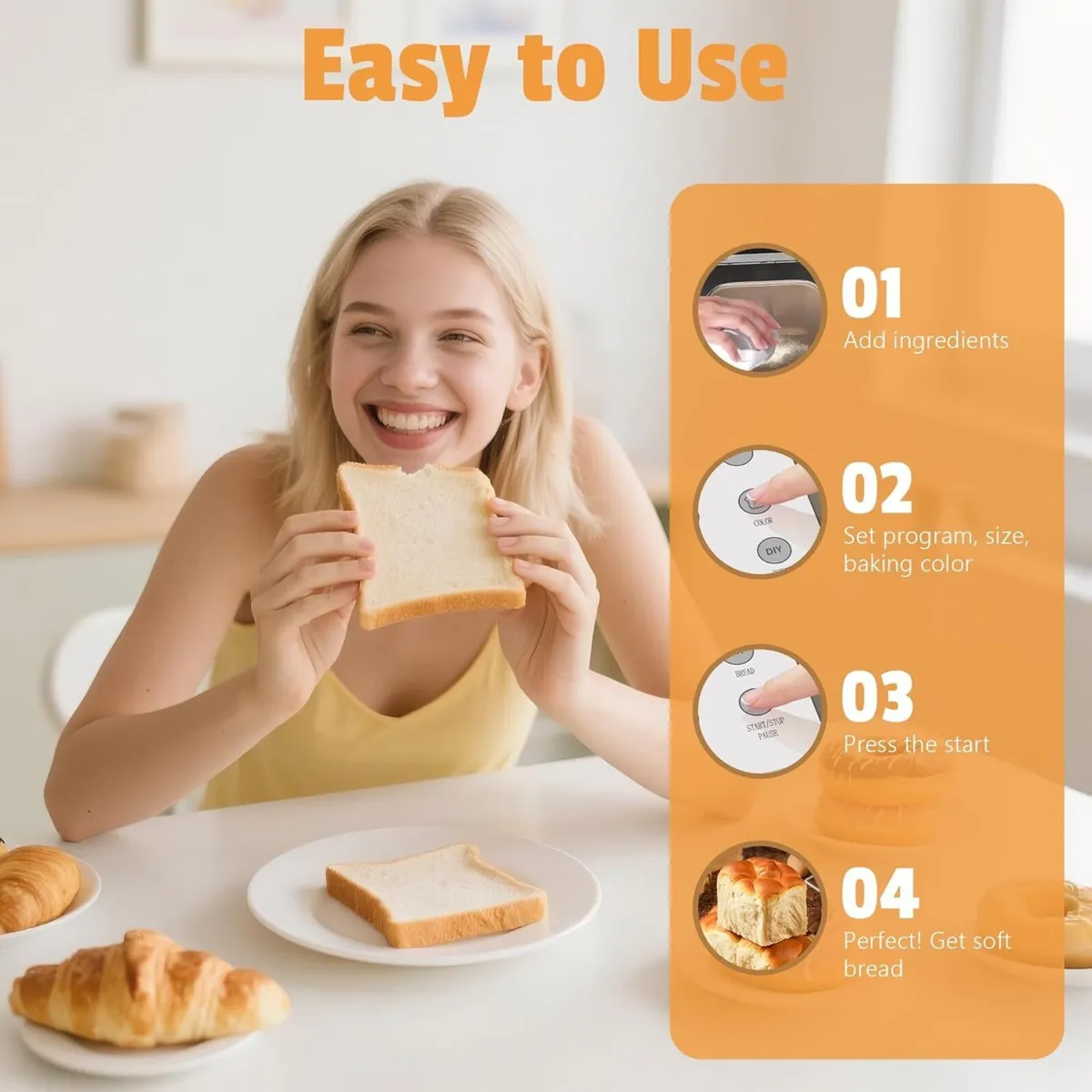 Bread Maker Upgrade 20 Function Machine with - Image 4