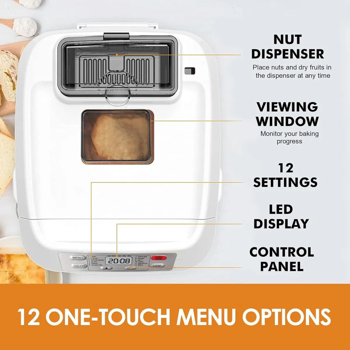 Bread Maker 12-IN-1 Programmes Breadmakers - Image 3
