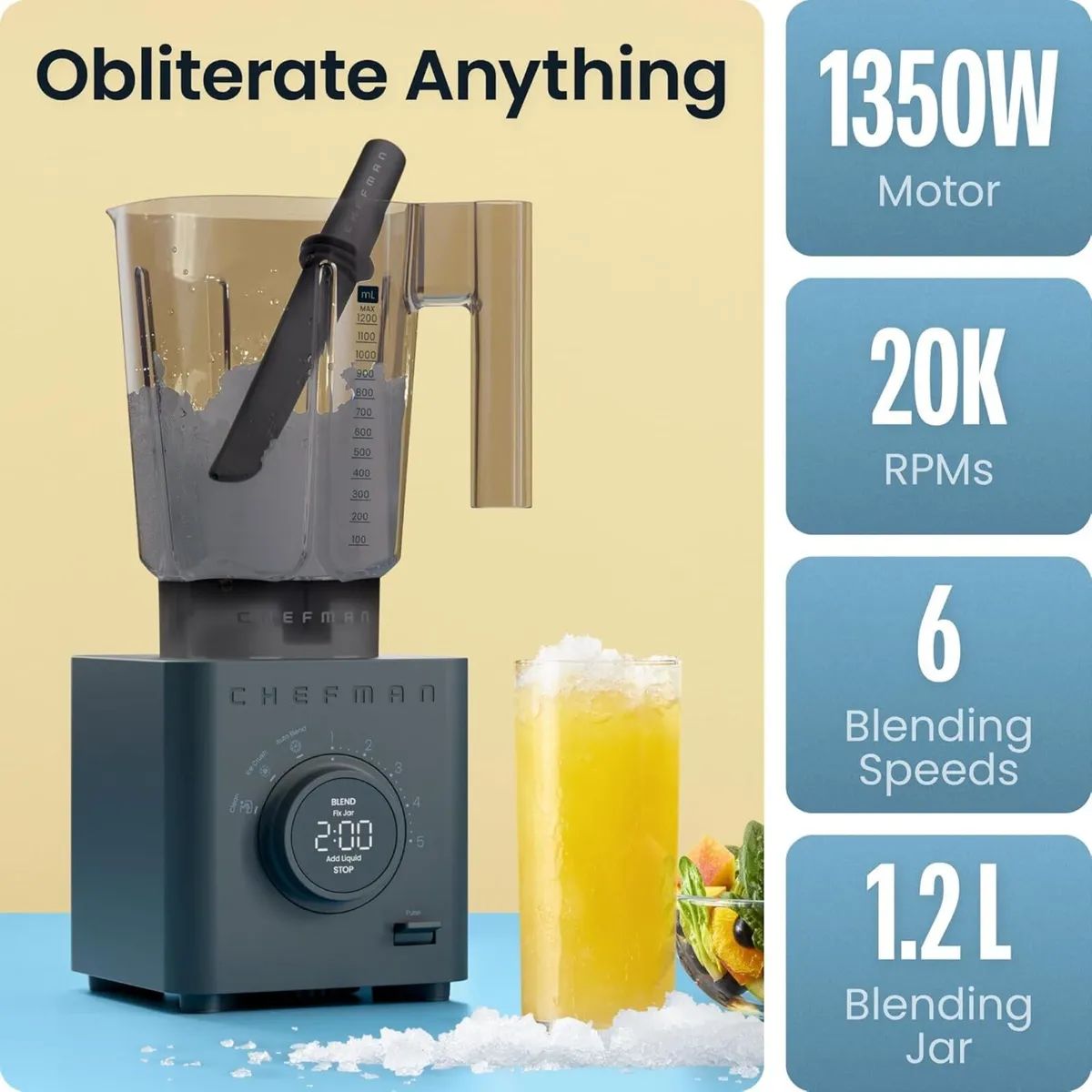Obliterator 1.2L 1380W Smoothie Blender Crush Ice - Image 3