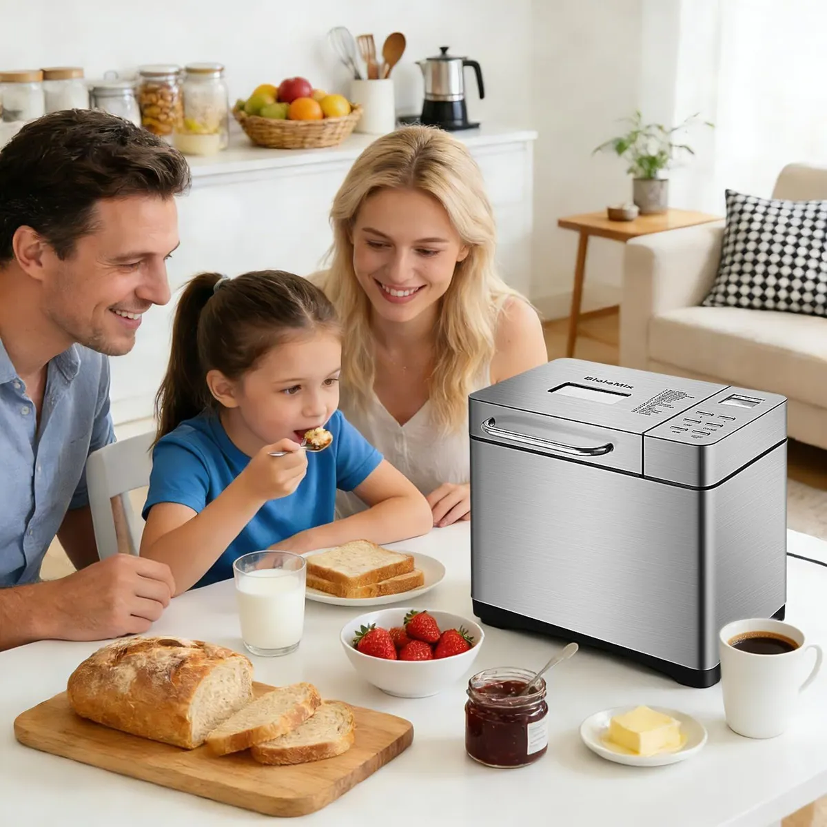 19 in 1 Stainless Steel Bread Maker-Dual Heaters - Image 2