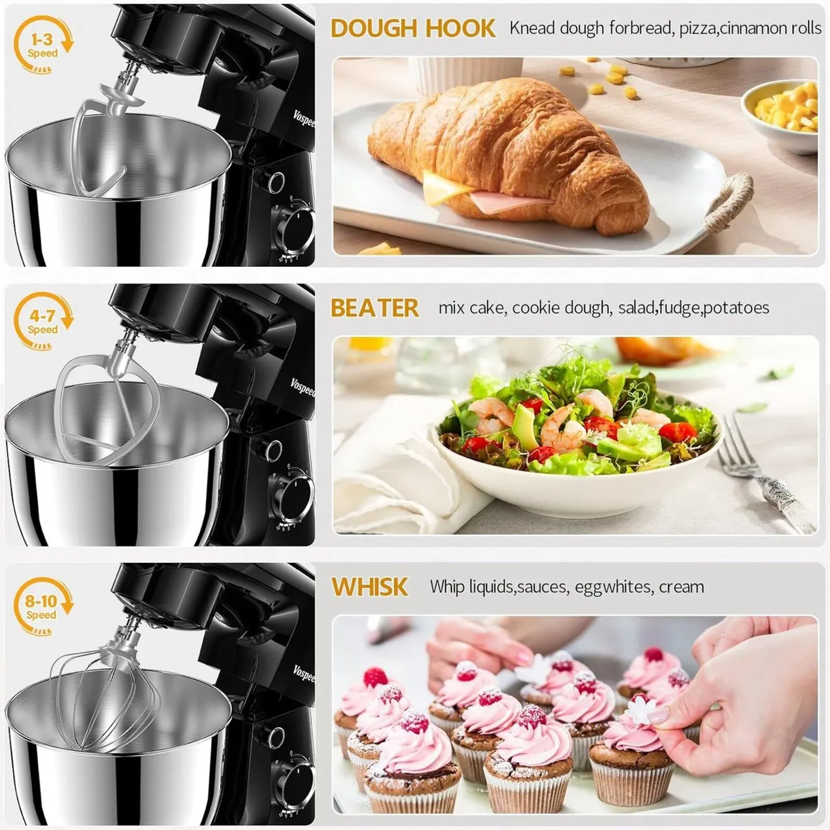 9-in-1 Stand Mixer 1500W Electric Kitchen with - Image 4