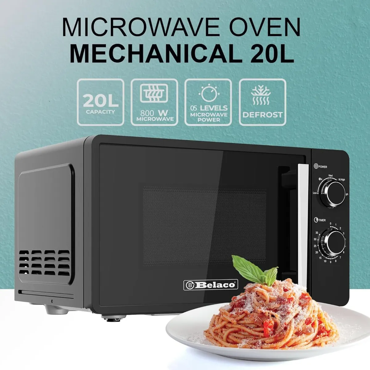 800W Microwave Compact Size Oven with Manual - Image 4