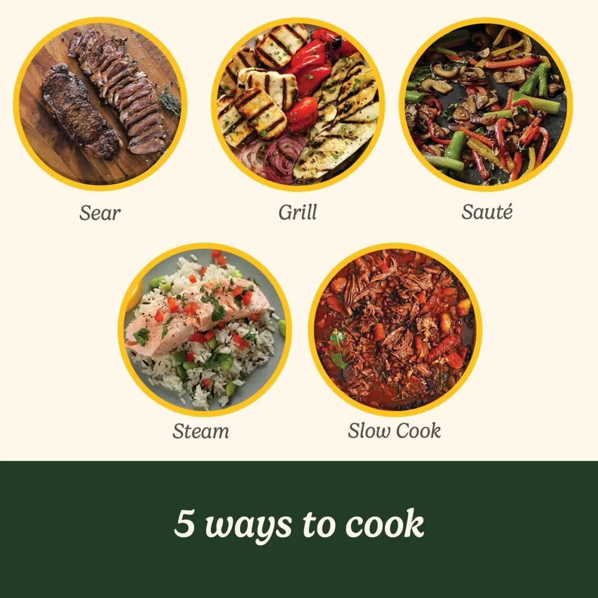 Cook In 5 1 Multi Cooker Grill Sear Steam Simmer - Image 4