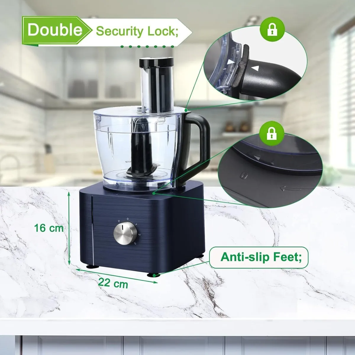 Food Processor 11-in-1 and blender with Chopping - Image 2