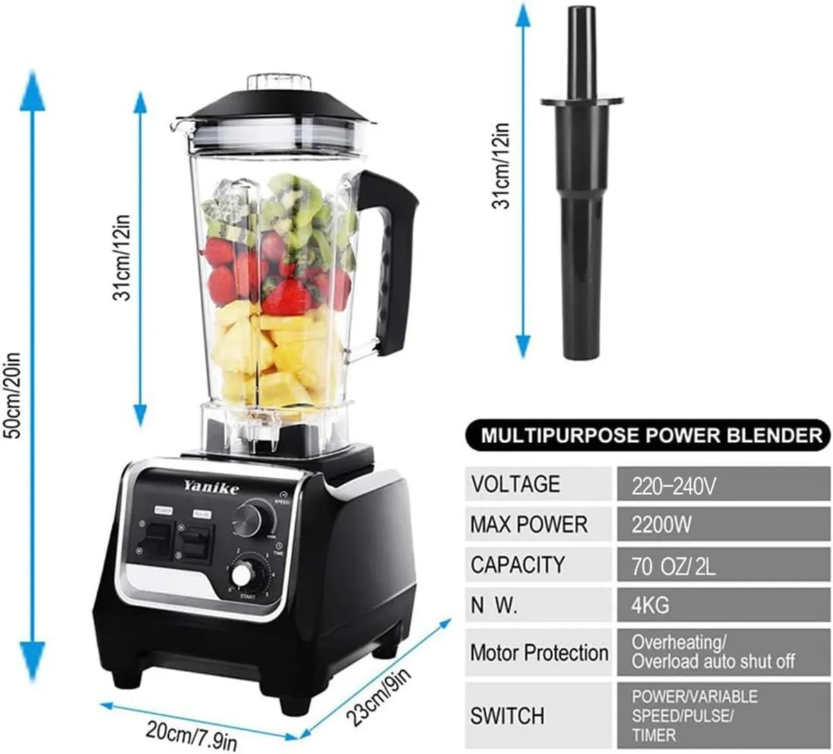 Professional Countertop Blender 2200W High Power - Image 2