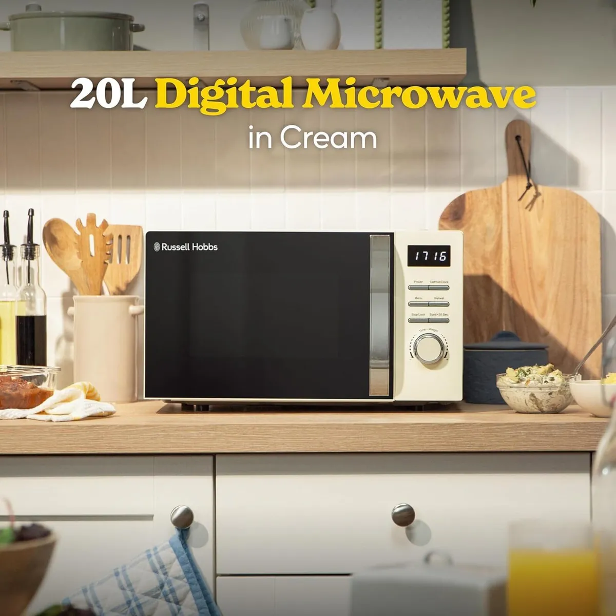 Digital Microwave 20L 800W in Cream with 5 Power - Image 4