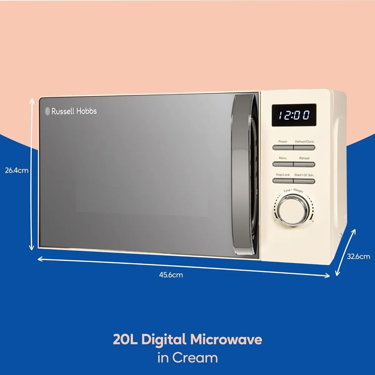 Digital Microwave 20L 800W in Cream with 5 Power - Image 2