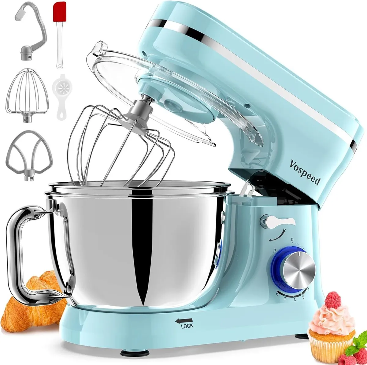 Stand Mixer 4.5L+5L Bowls 8-speed 1000W Tilt-Head - Image 1