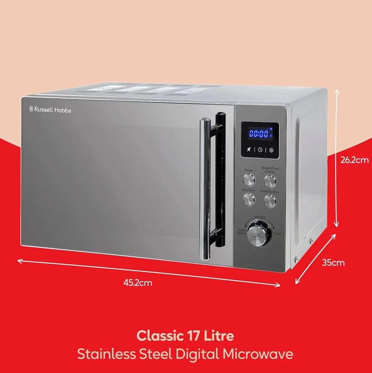 RHM2086SS-G Classic 17 Litre Digital Microwave - Image 3
