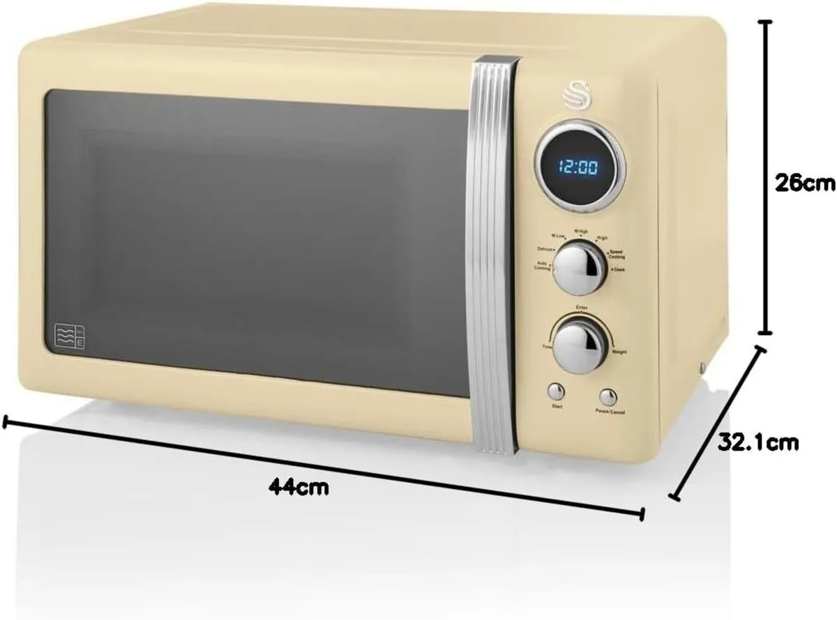 Retro LED Digital Microwave Cream 20L 800W 6 - Image 3