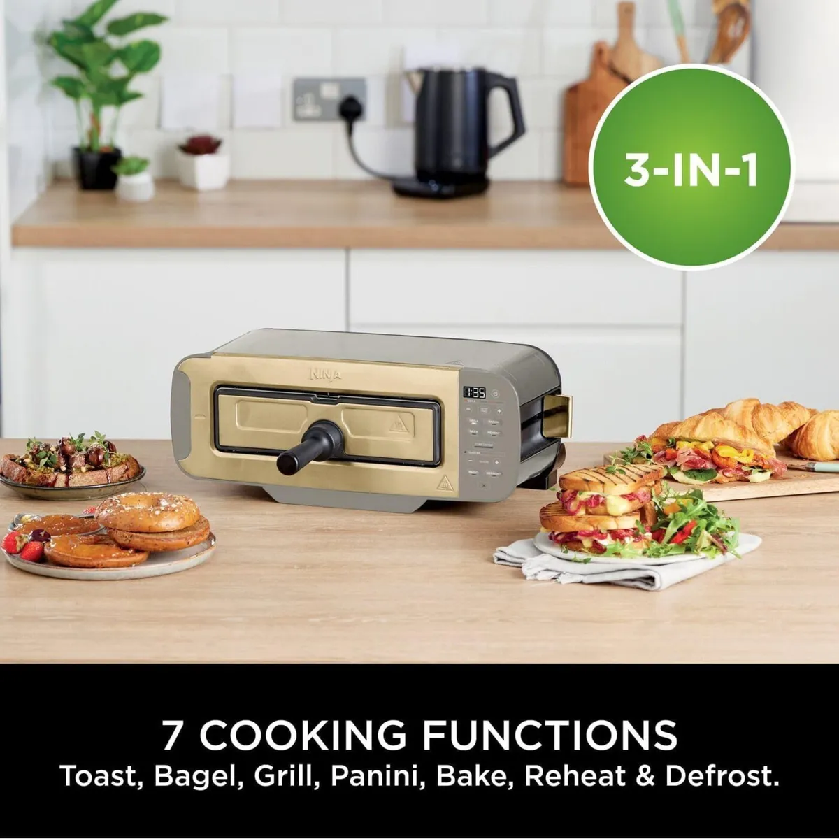 Foodi 3-in-1 Toaster Grill and Panini Press with - Image 3