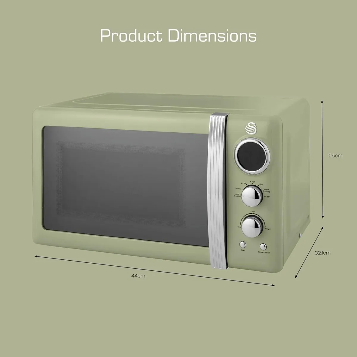 Retro LED Digital Microwave Green 20L 800W 6 - Image 2