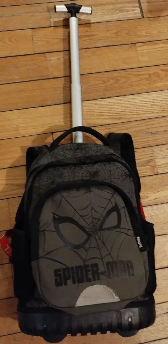 Spiderman pull back pack w. handle school suitcase - Image 1