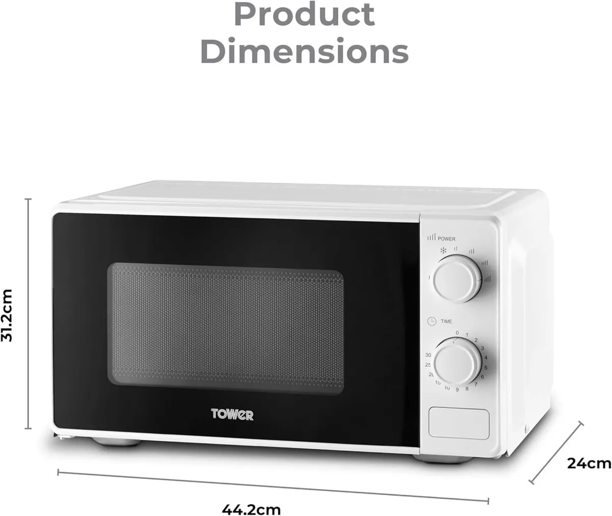Manual 20 Litre 800W Microwave with Dial Controls - Image 2