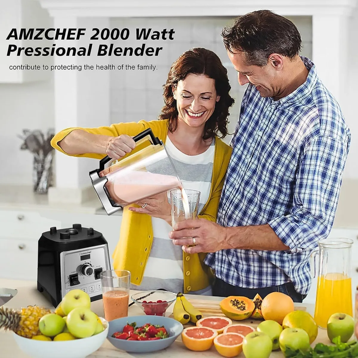 Blender Smoothie Maker - 2000W Commercial with 2L - Image 2