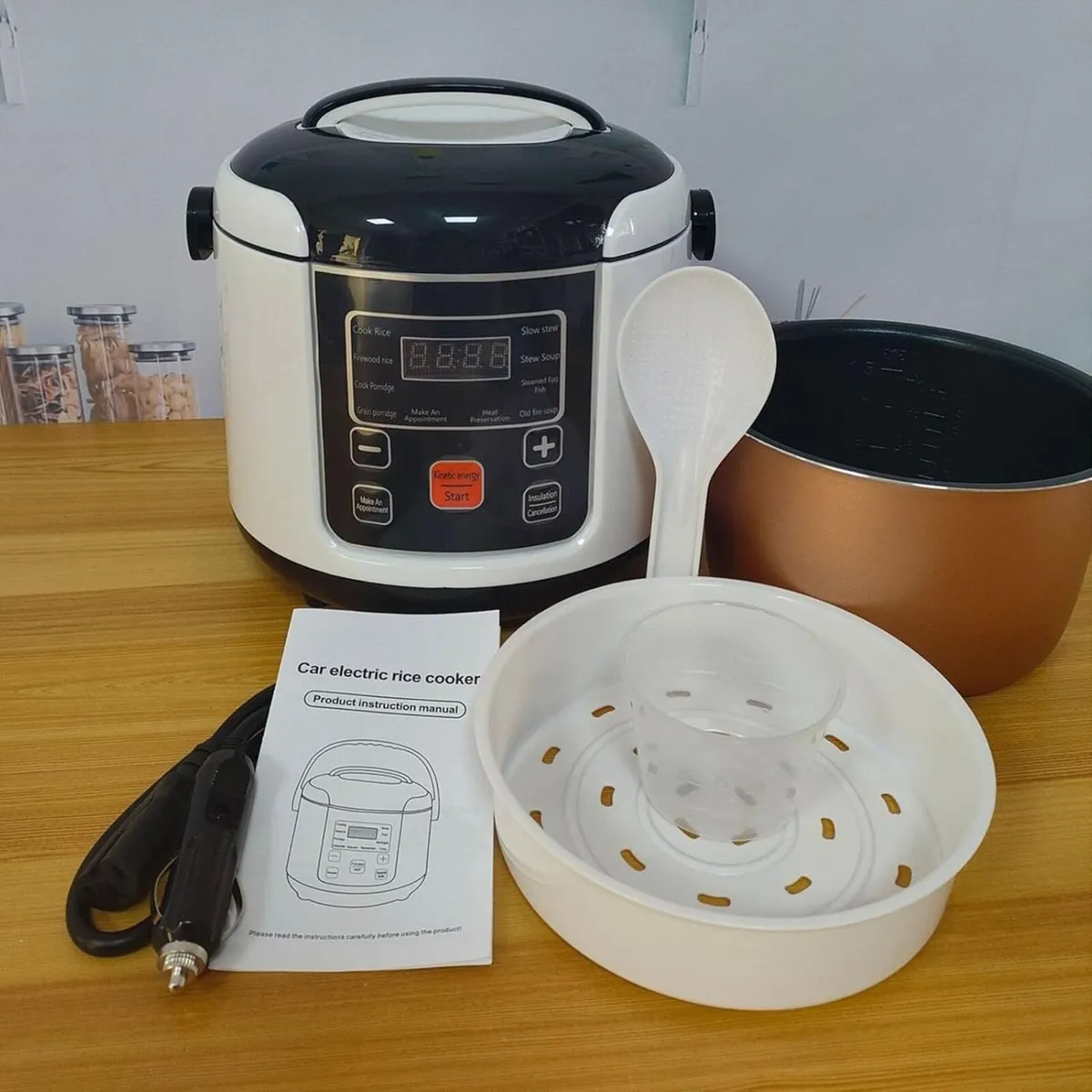 2L Mini Rice Cooker with Nonstick Pot for Soup - Image 2