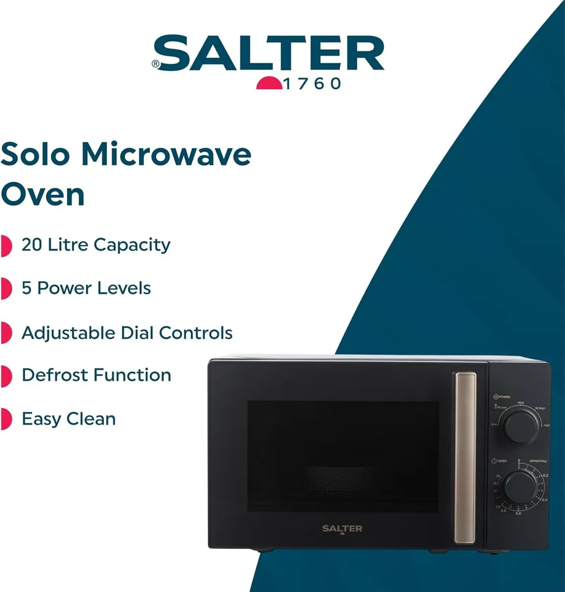 Marino Microwave – 20 Litre Solo Oven 950W - Image 3