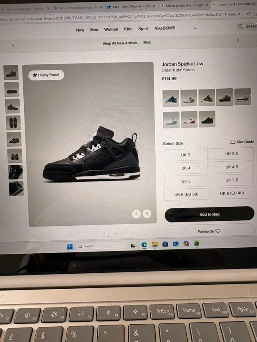 Nike Air Jordan older kids shoe size UK3.5 - Image 3