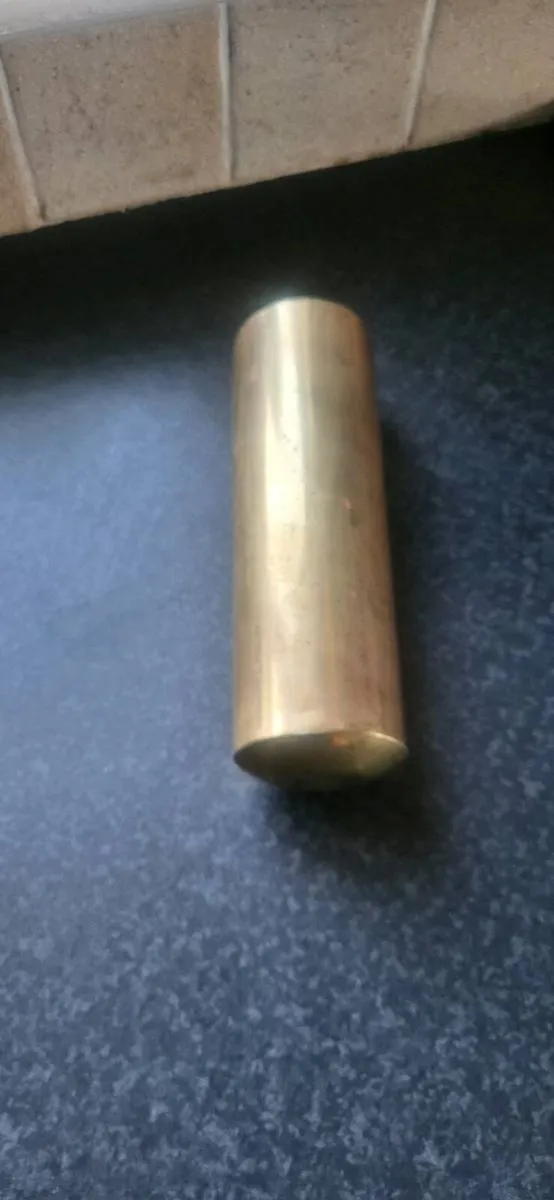 Longcase clock brass cased weights - Image 2