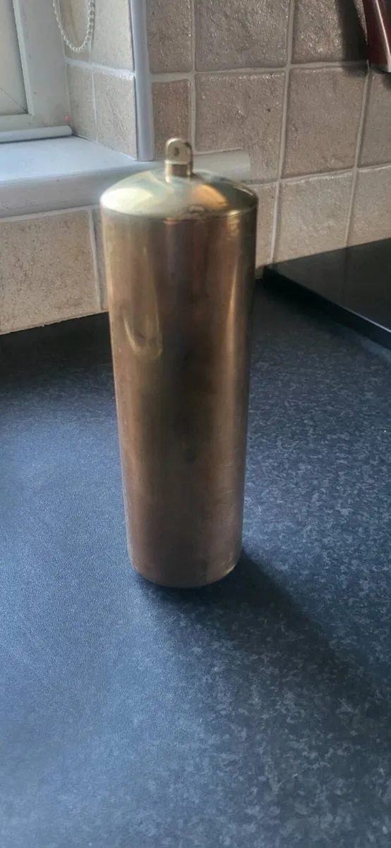 Longcase clock brass cased weights - Image 3