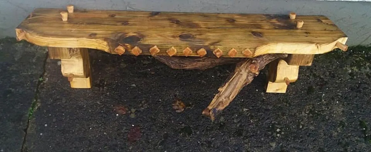 Rustic driftwood floating stove mantle  / shelf - Image 1