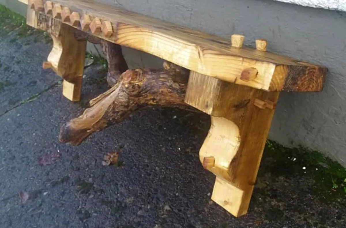 Rustic driftwood floating stove mantle  / shelf - Image 3