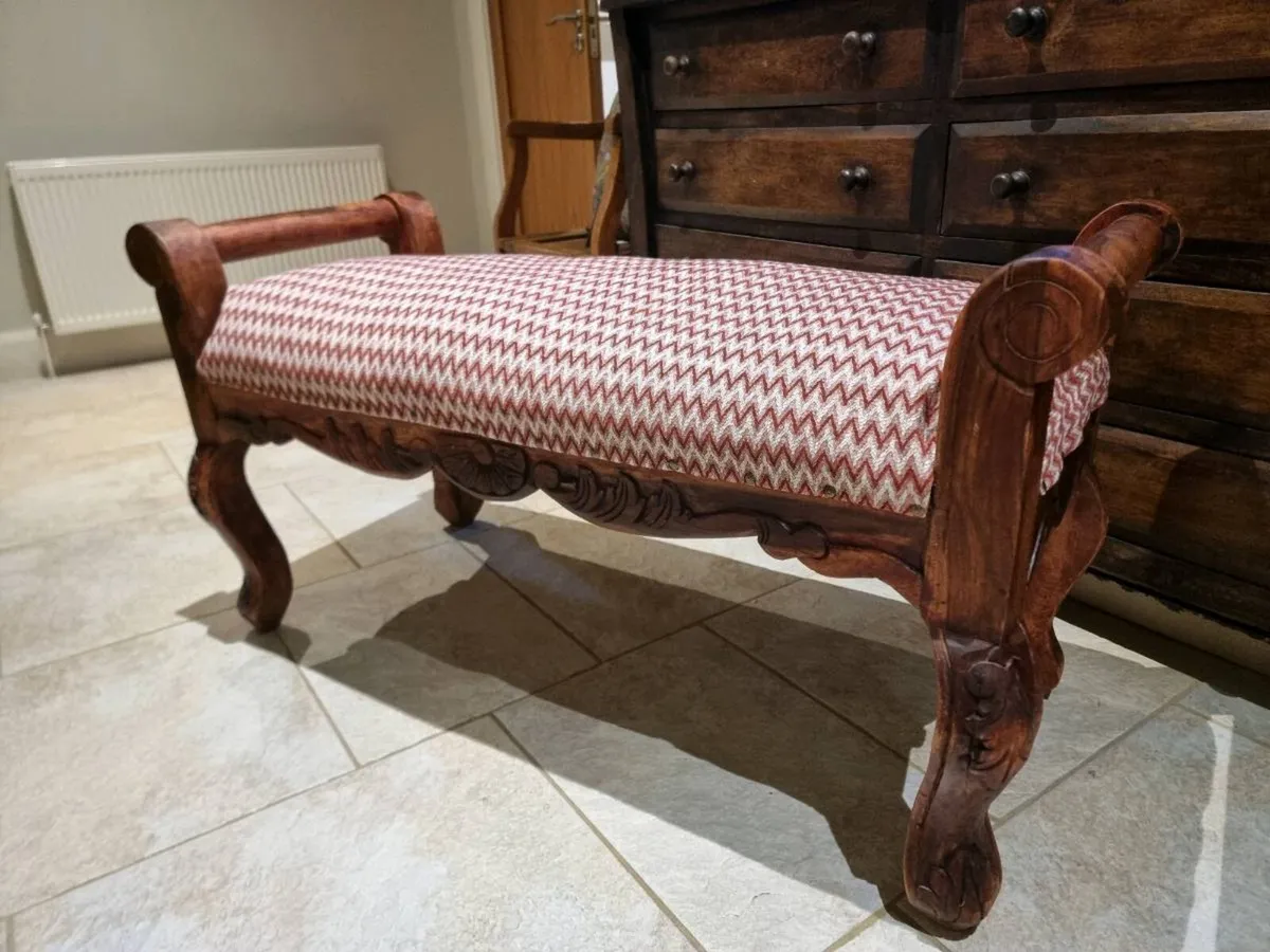 Stunning Carved Wooden Bench...€295 - Image 1